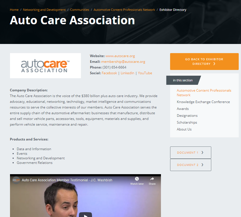 Exhibitor Directory Example 3 Exhibitor Directory Example 3